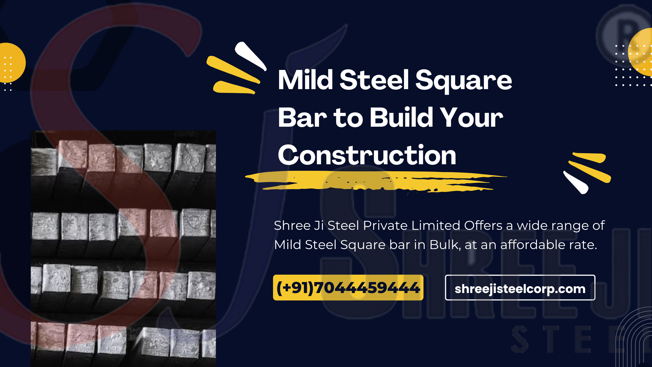 MS Square Bar or Mild Steel Bar Dealer in India