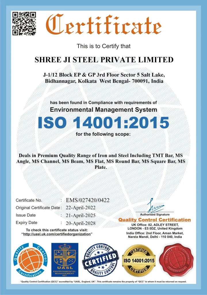 Environment Management System Certificate - Shree Ji Steel
