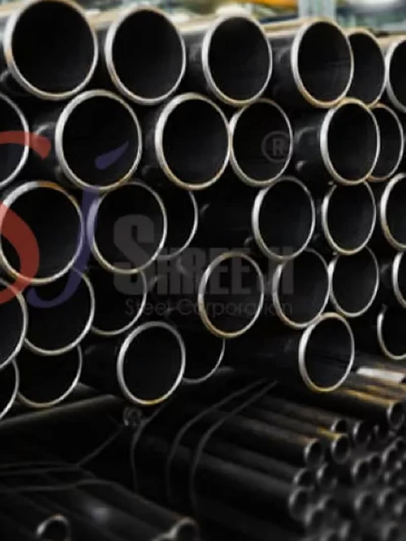 Iron Pipe Stack at Shree Ji Steel Warehouse